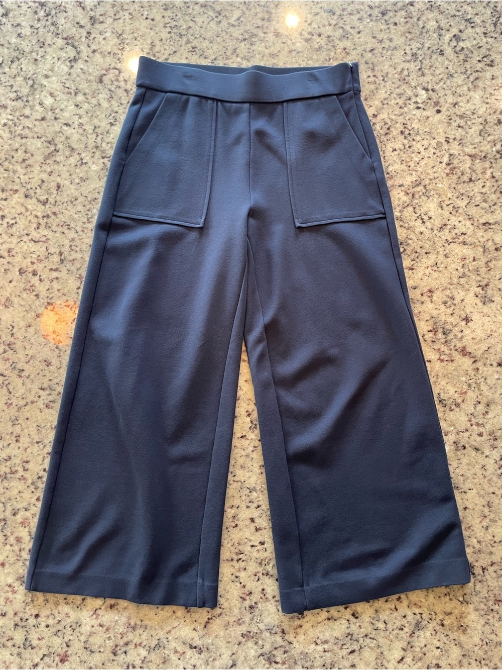 J. Crew 365 Womens Wide-Leg Crop Pants - Navy S